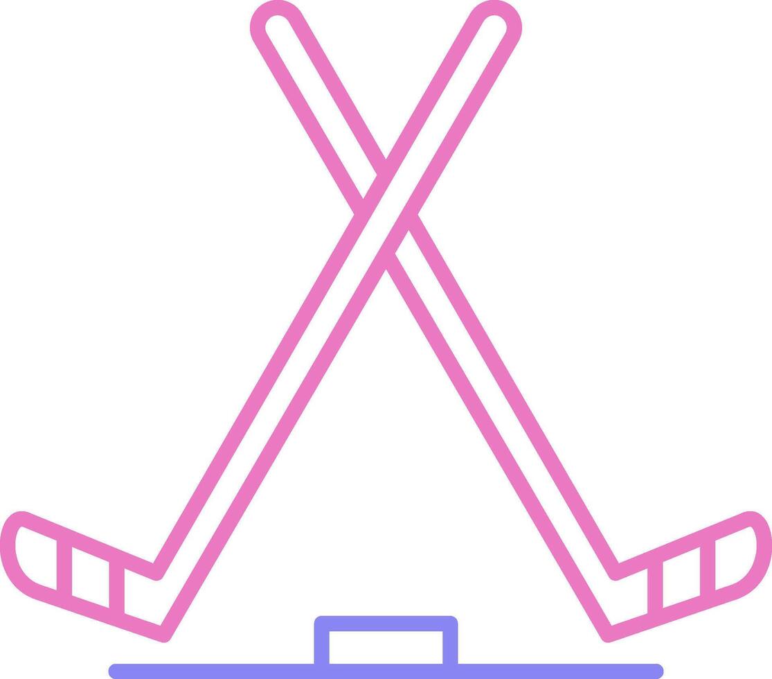 ijs hockey lineair twee kleur icoon vector