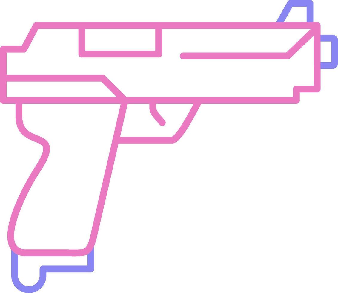 geweer lineair twee kleur icoon vector