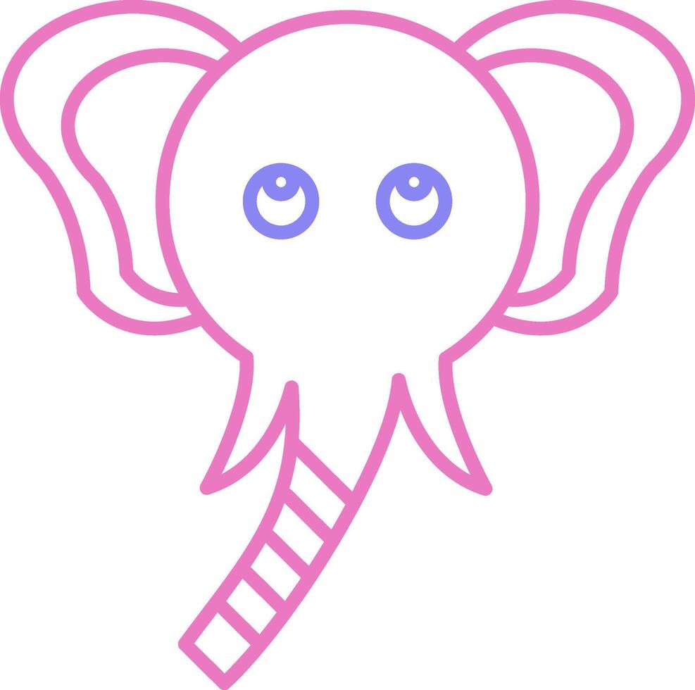 olifant lineair twee kleur icoon vector