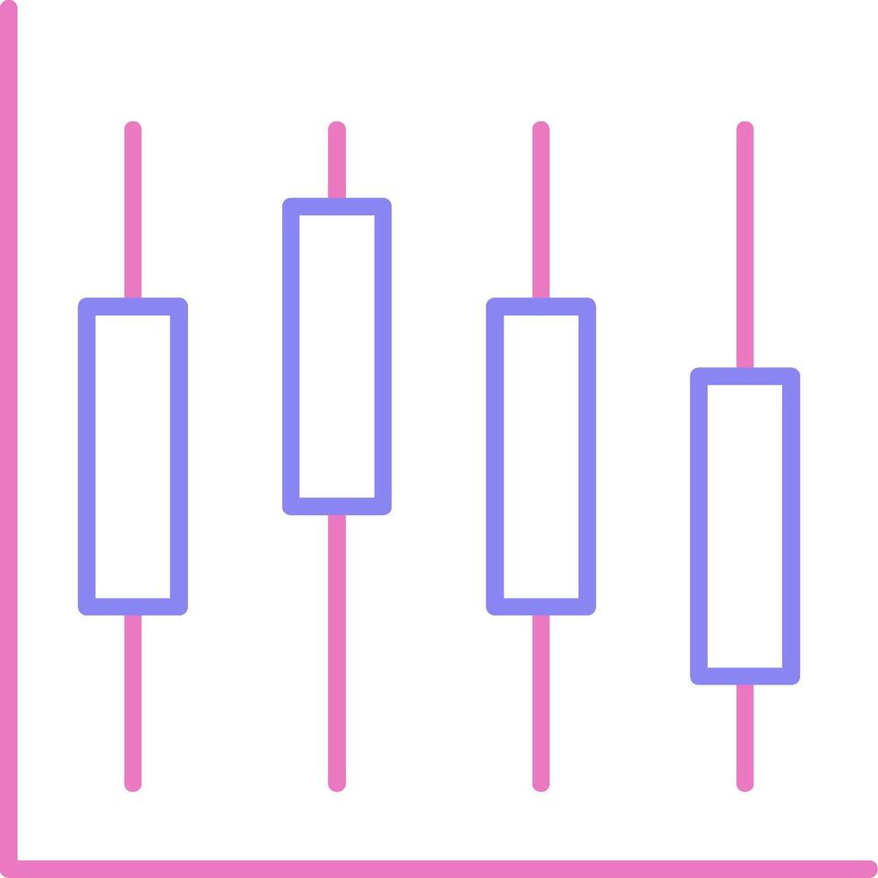 diagram lineair twee kleur icoon vector