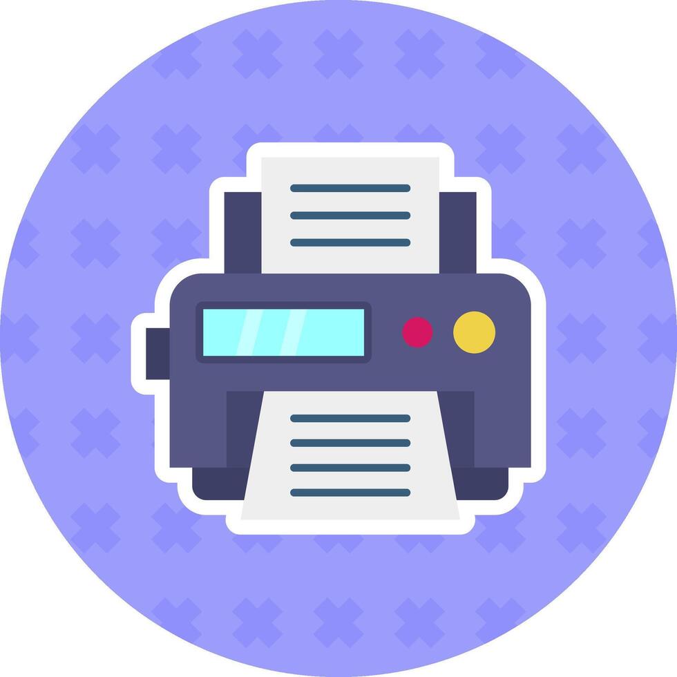 printer vlak sticker icoon vector