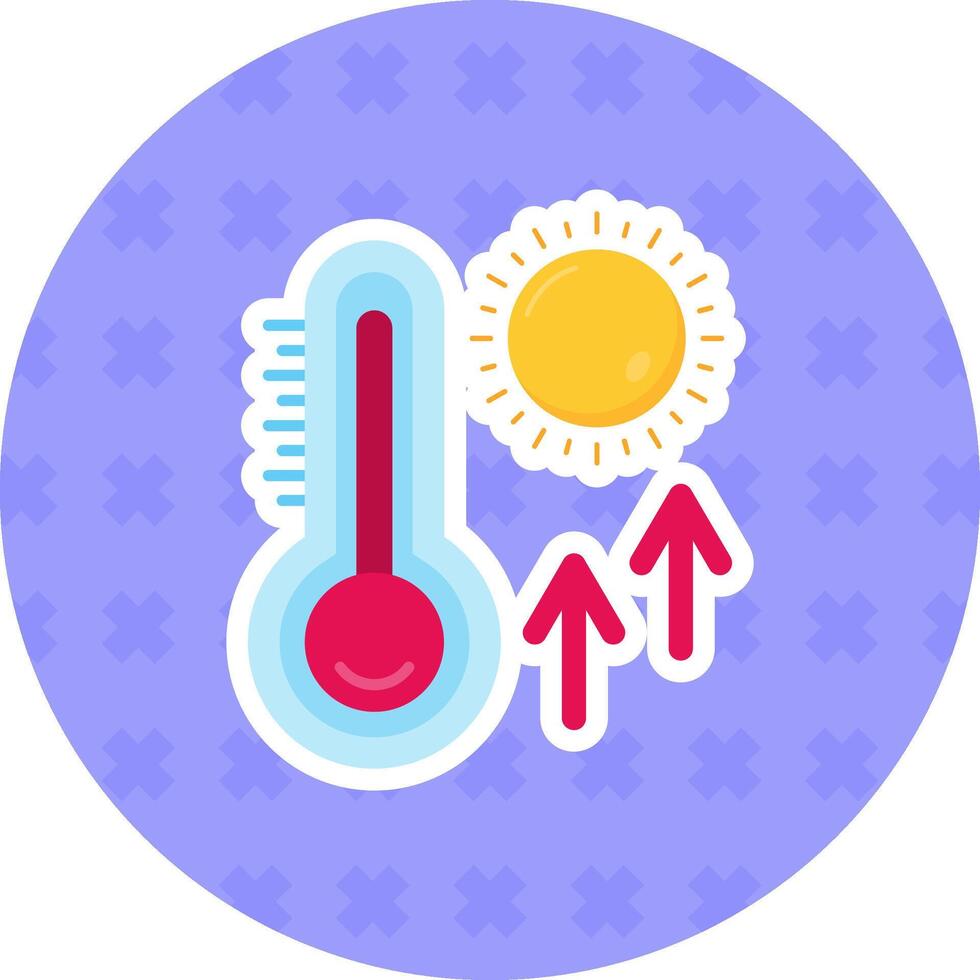 thermometer vlak sticker icoon vector