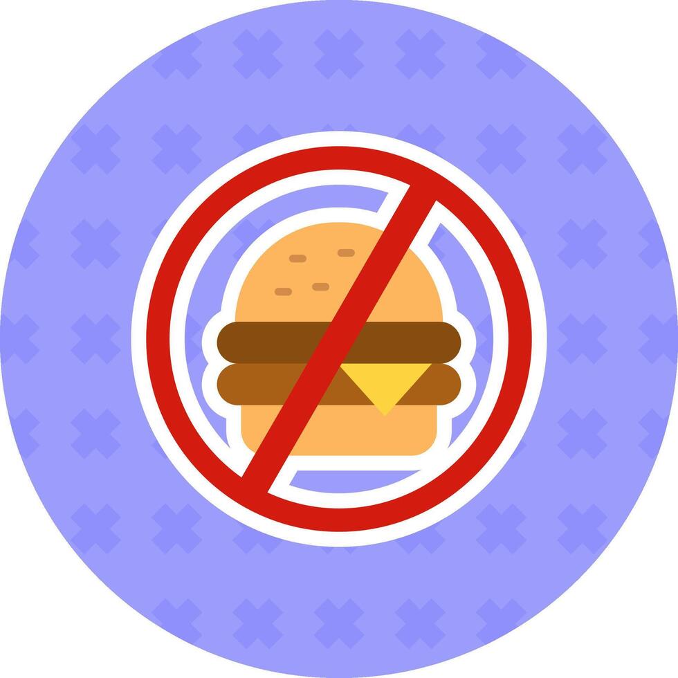 Nee voedsel vlak sticker icoon vector