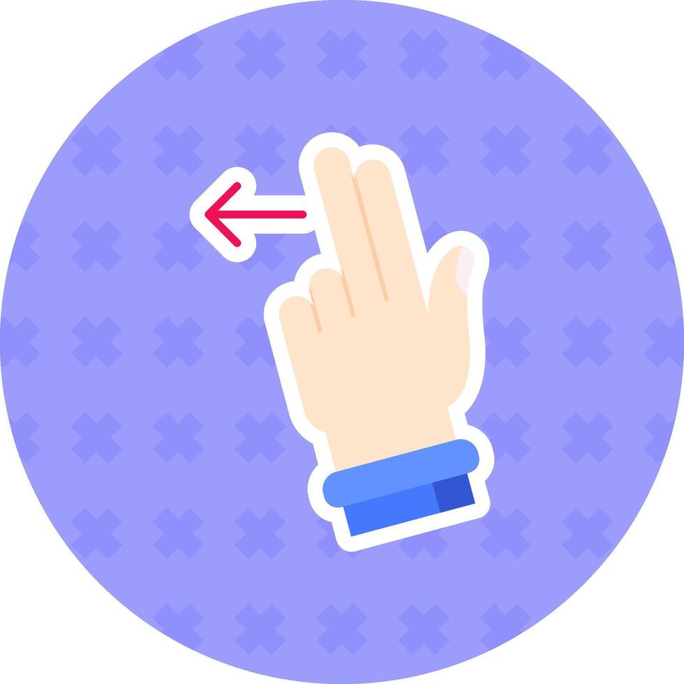 twee vingers links vlak sticker icoon vector