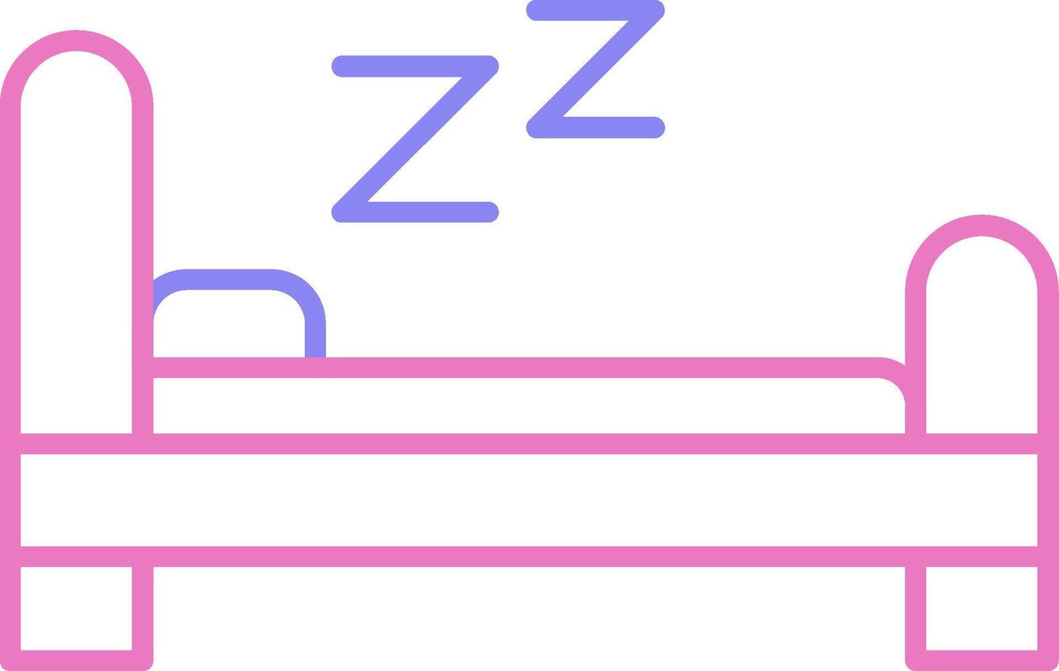 bed lineair twee kleur icoon vector