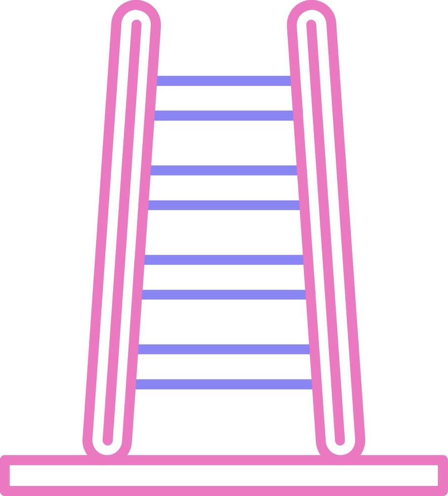 stap ladder lineair twee kleur icoon vector