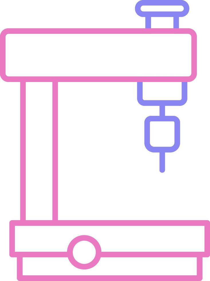 frezen machine lineair twee kleur icoon vector