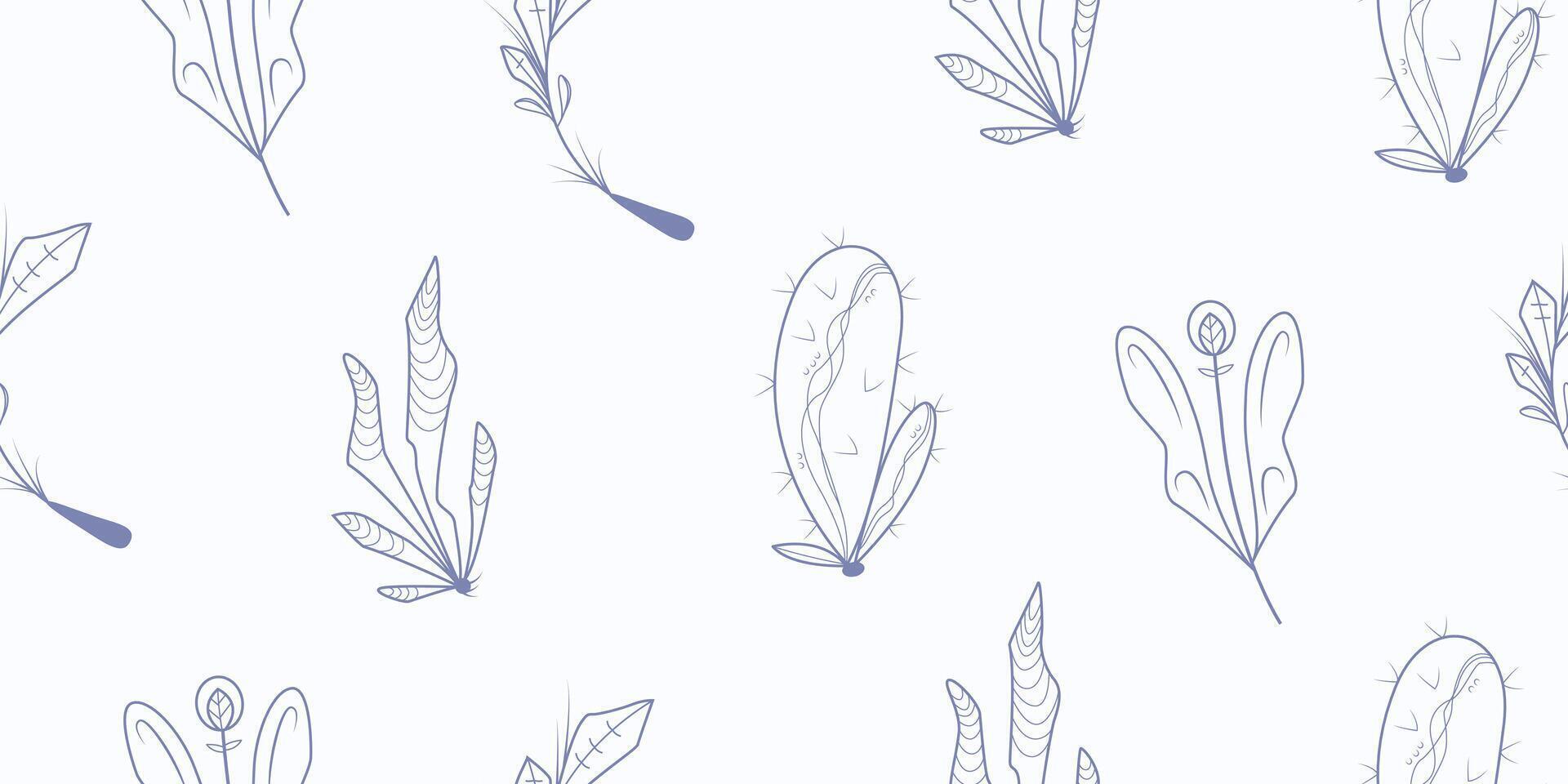 vector patroon van divers types van schets bloemen en vormen. vector bloemen patroon. ontwerp voor behang, omhulsel papier, achtergrond, kleding stof. vector schets naadloos patroon