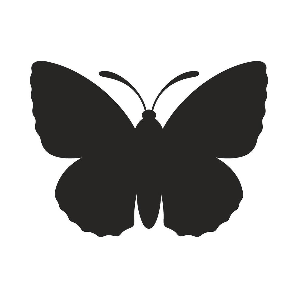 wijnoogst vlinder silhouet geïsoleerd Aan een wit achtergrond. gemakkelijk zwart vlinder of mot. vector illustratie, insect icoon