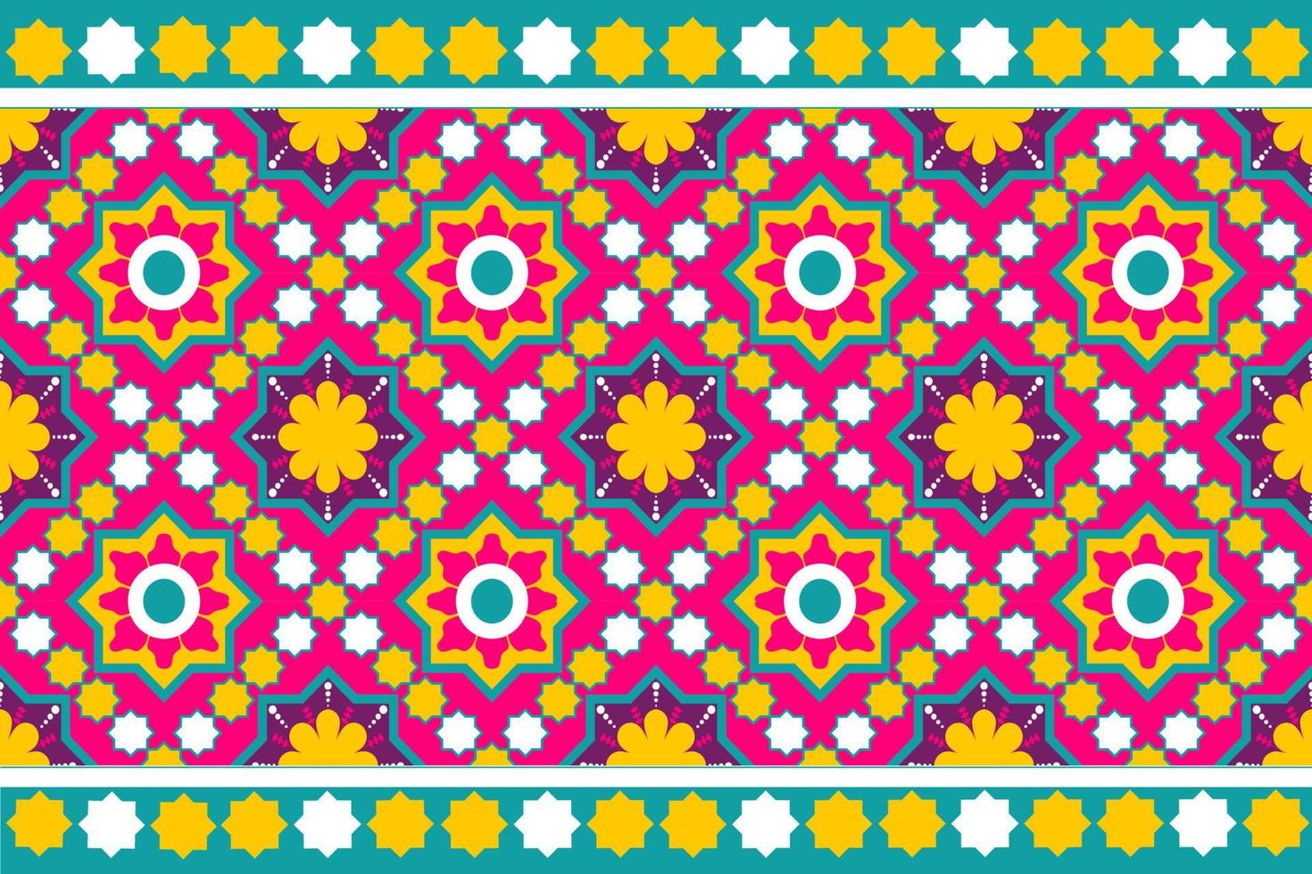 kleurrijke Marokko en Indiase etnische motief naadloze patroon met natuur traditionele achtergrondontwerp voor tapijt, behang, kleding, inwikkeling, batik, stof, vector illustratie borduurstijl.