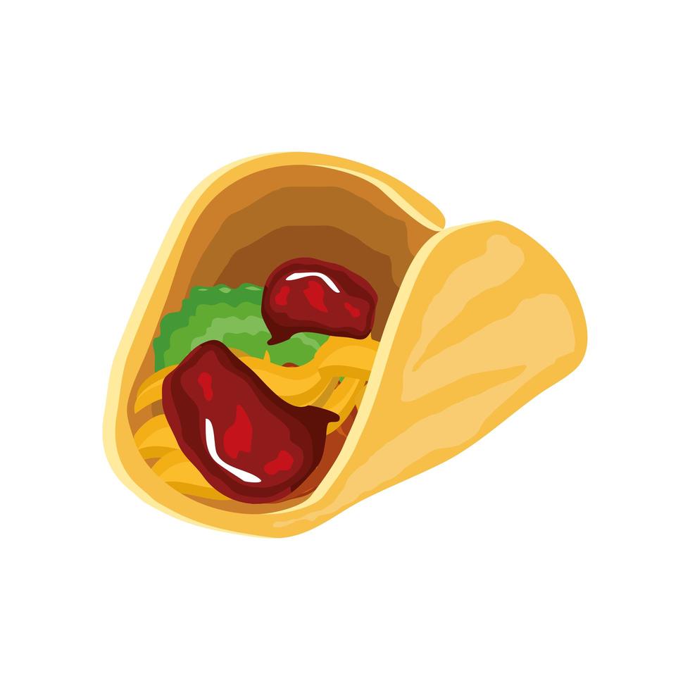 taco met gehaktballen vector