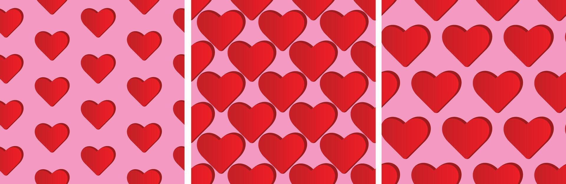 rood weinig harten patroon in roze romantisch achtergrond. afdrukken voor bruiloft achtergrond, valentijn, boekje, kaart. vector