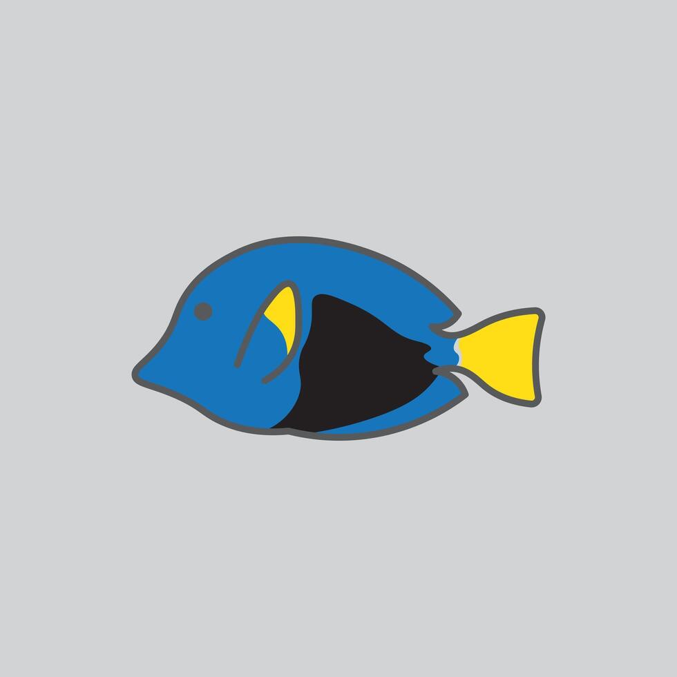vis logo in blauw kleur vector