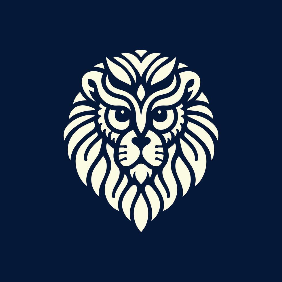 gemakkelijk uil leeuw hoofd logo icoon ontwerp sjabloon vector