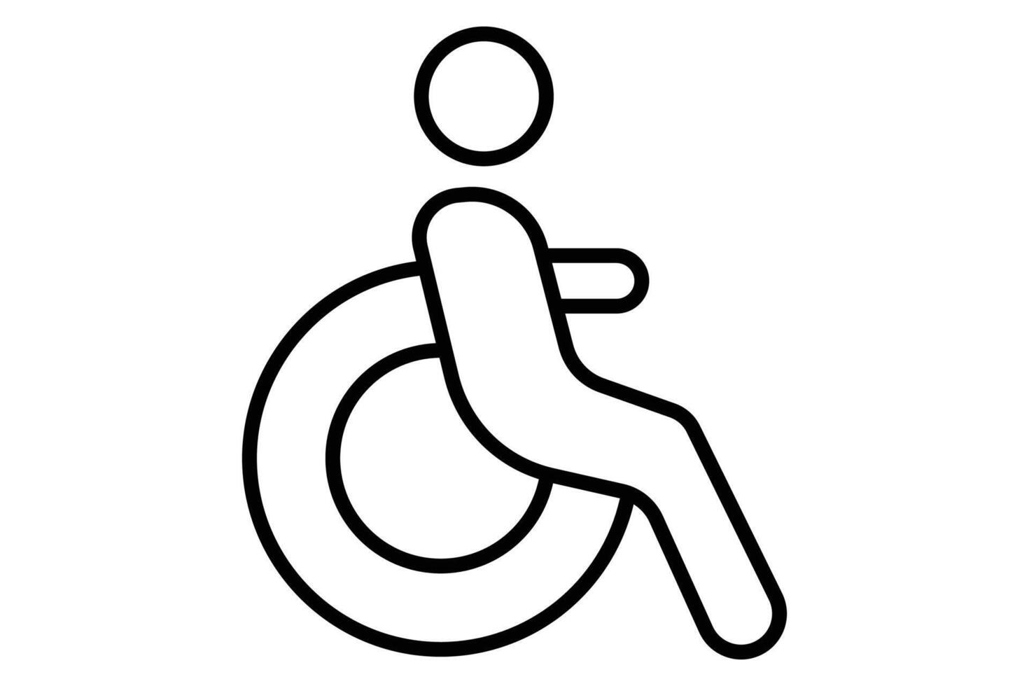 gehandicapt icoon rolstoel. icoon verwant naar beschikbaar routes. lijn icoon stijl. element illustratie vector