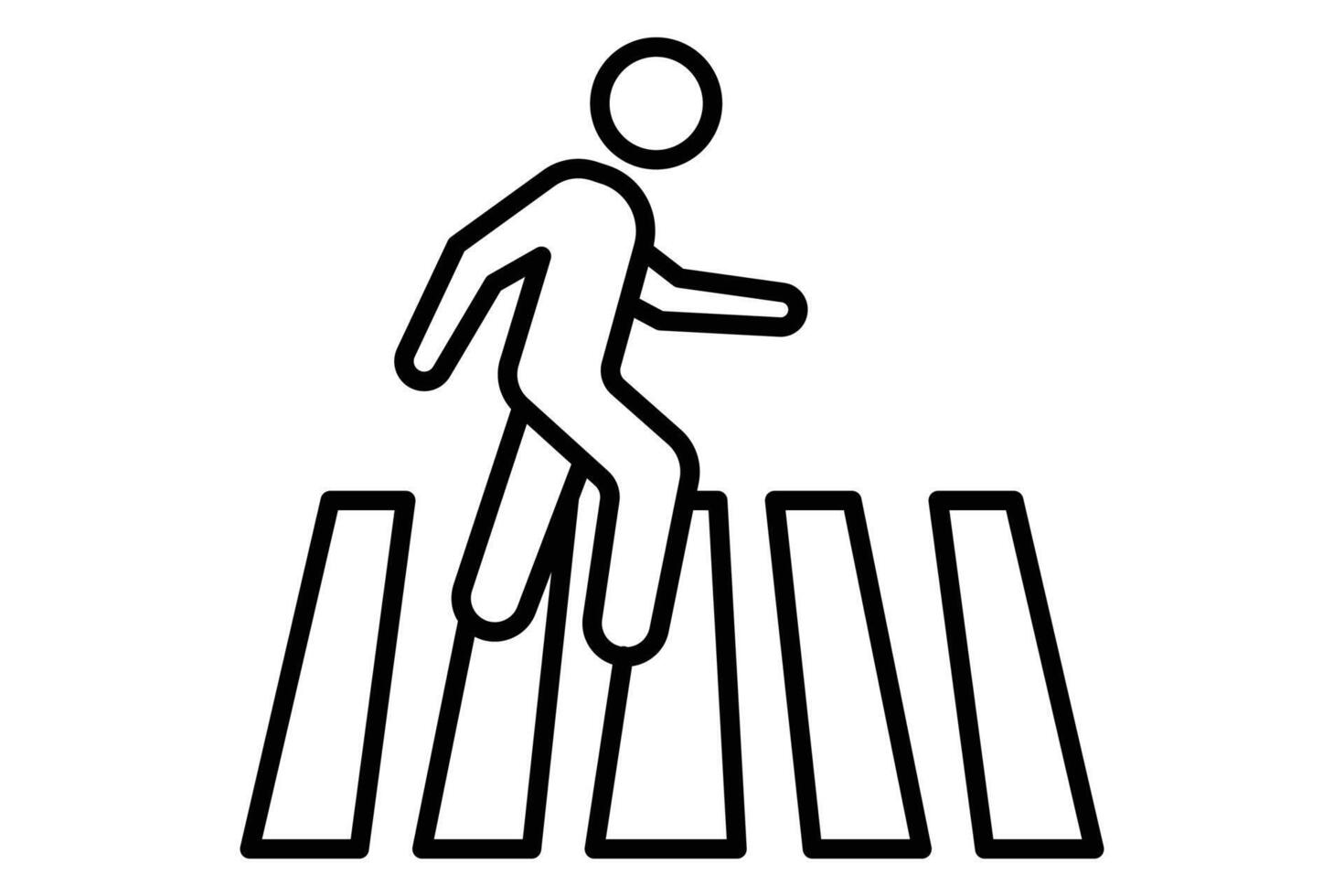 voetganger kruispunt icoon. icoon verwant naar voetganger paden, openbaar navigatie. lijn icoon stijl. element illustratie vector