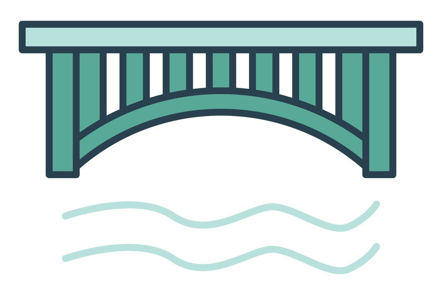 brug icoon. icoon verwant naar rivier- kruisingen en paden. vlak lijn icoon stijl. element illustratie vector