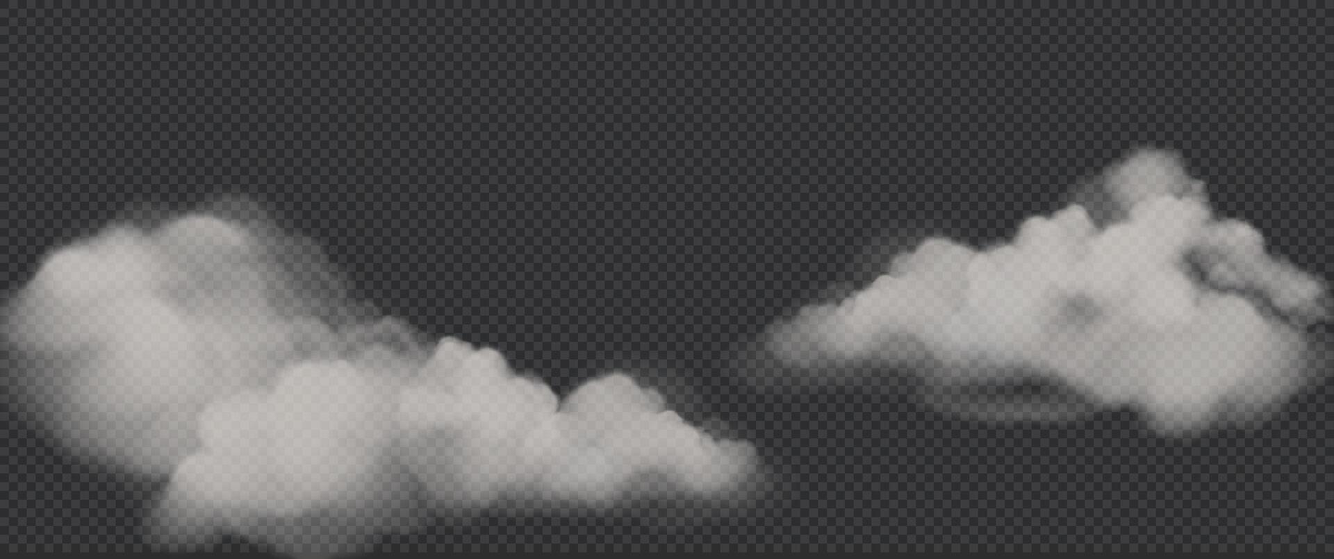 witte mist of rook op donkere kopie ruimte achtergrond. vector illustratie