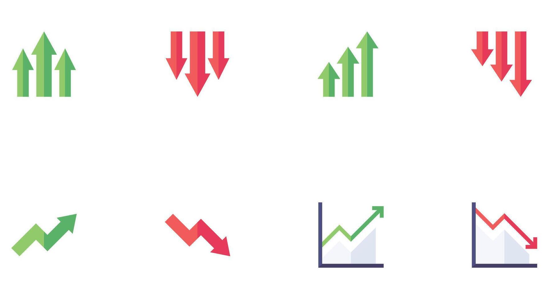 reeks van verschillend pijlen en bedrijf, financieel en dagelijks gebruik pijlen vector kunst pictogrammen