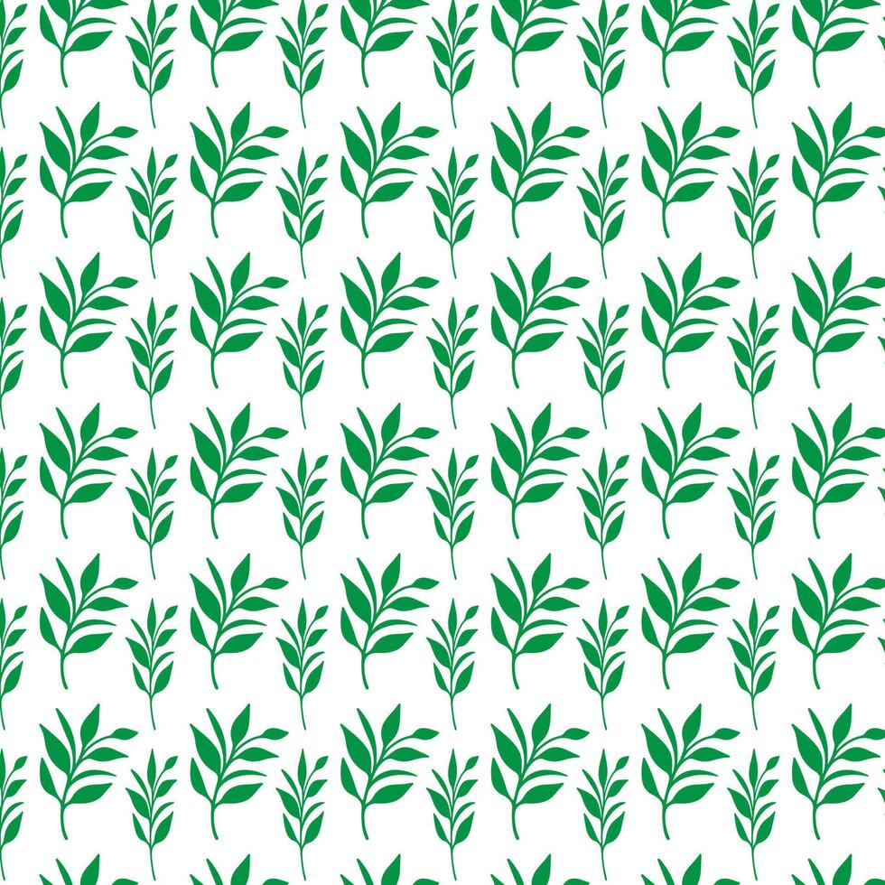 hand- trek bloemen naadloos patroon van groen bladeren voorjaar bloesem vector ontwerp Aan een wit achtergrond