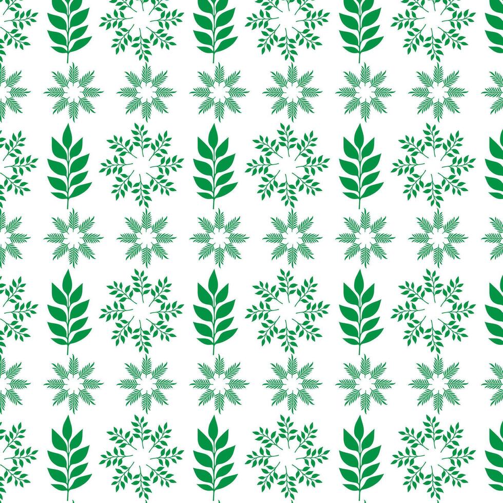 hand- trek bloemen naadloos patroon van groen bladeren voorjaar bloesem vector ontwerp Aan een wit achtergrond