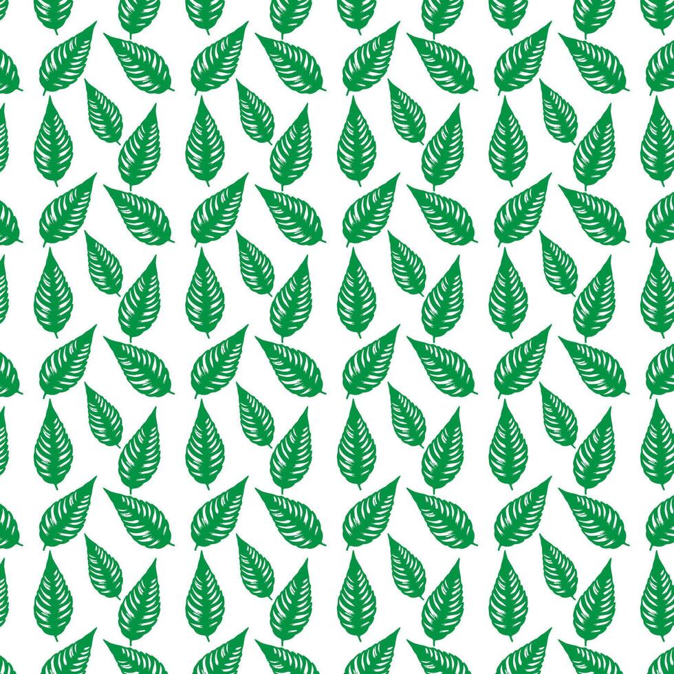 hand- trek bloemen naadloos patroon van groen bladeren voorjaar bloesem vector ontwerp Aan een wit achtergrond