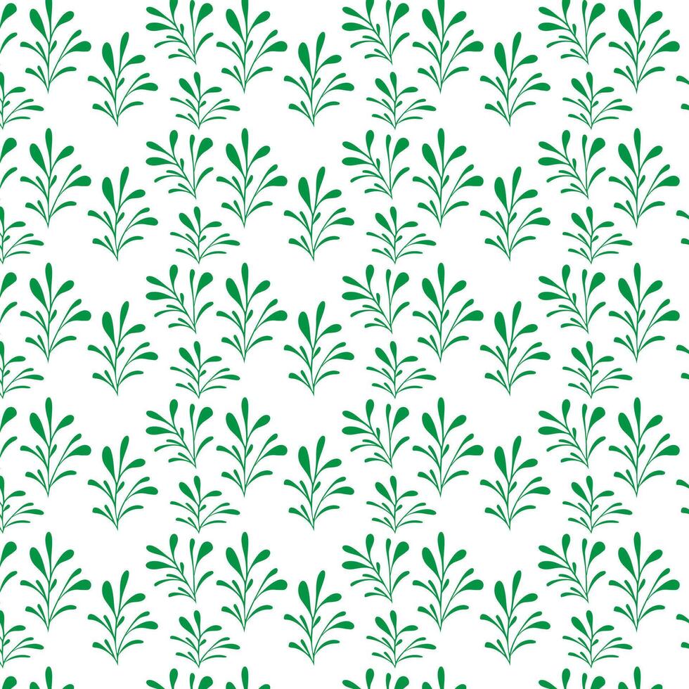 hand- trek bloemen naadloos patroon van groen bladeren voorjaar bloesem vector ontwerp Aan een wit achtergrond