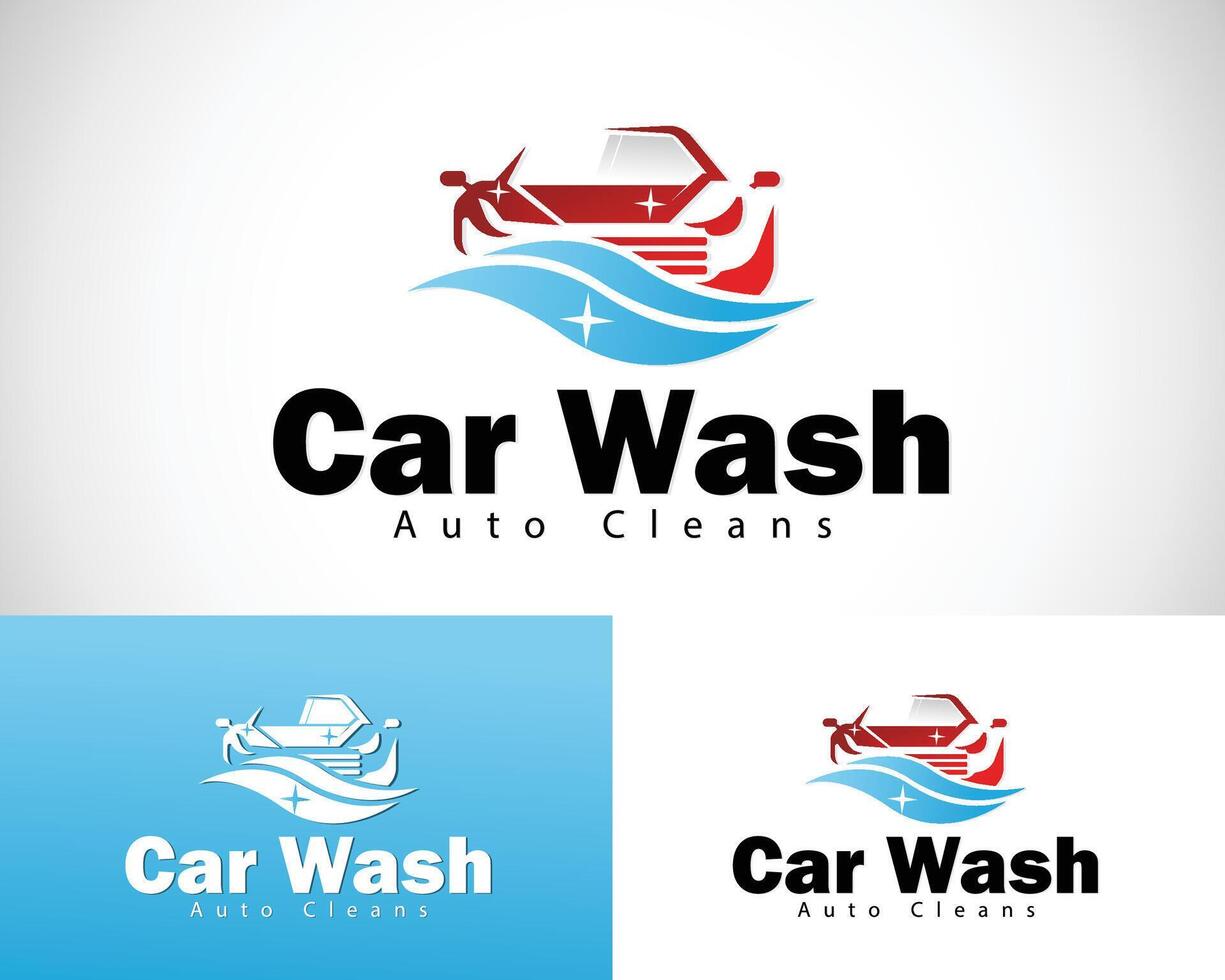 auto wassen logo creatief reinigt ontwerp concept motoren onderhoud vector