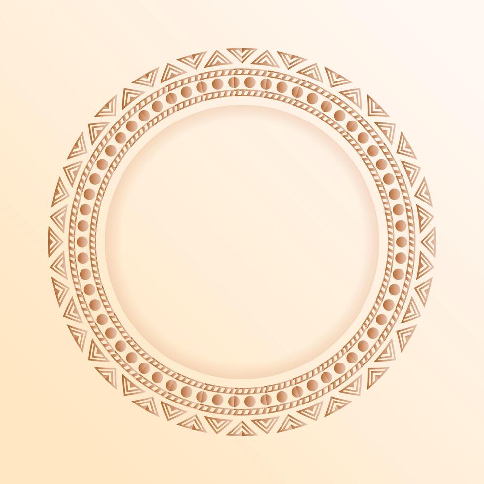 elegant ronde grens kader ontwerp in kant patroon vector