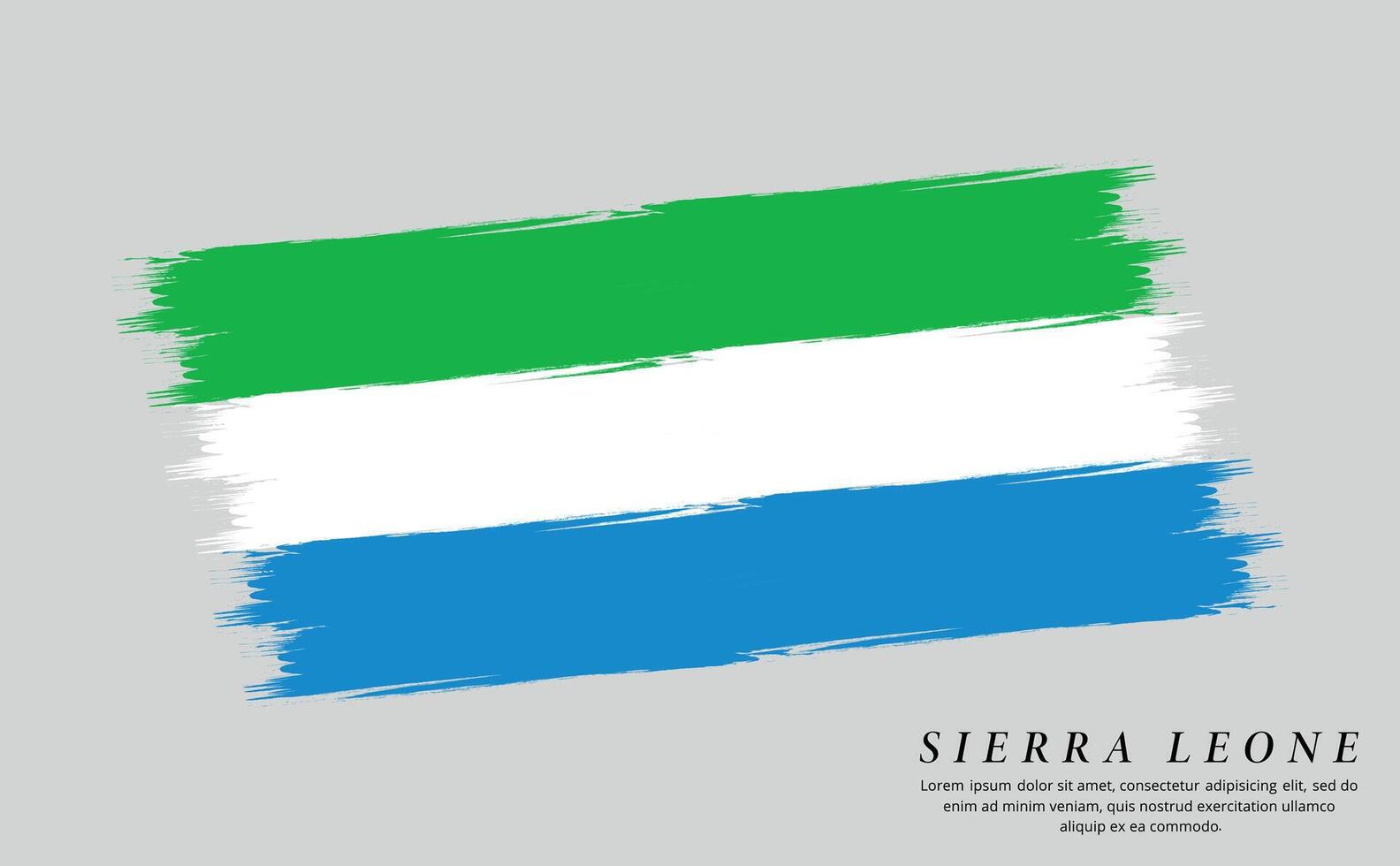 Sierra Leone vlag borstel vector achtergrond. grunge stijl land vlag van Sierra Leone borstel beroerte geïsoleerd Aan wit achtergrond