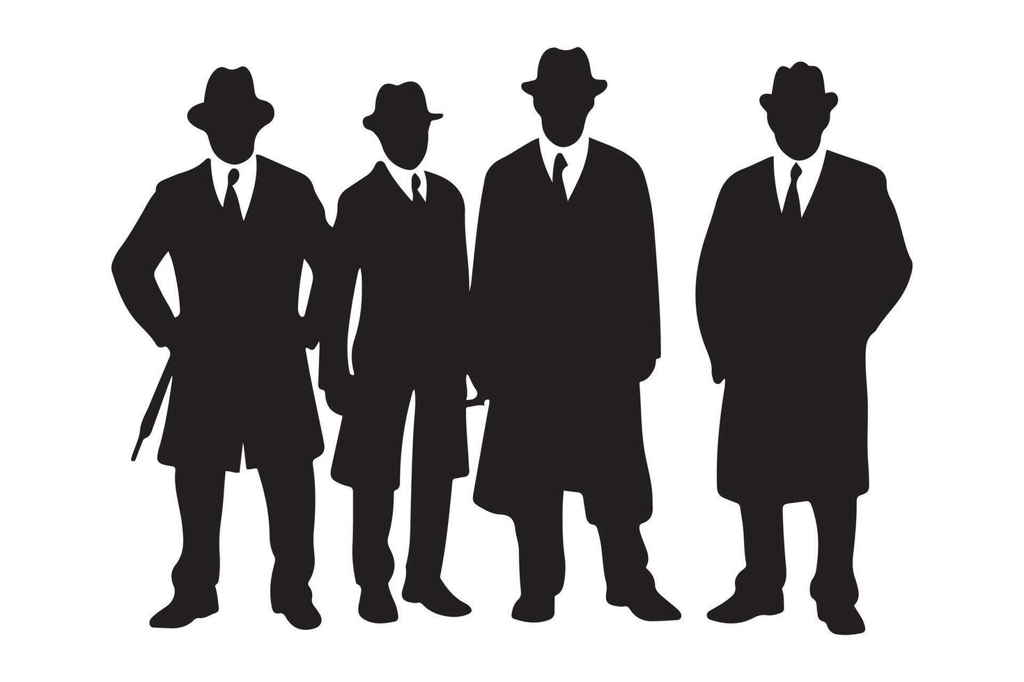 ai gegenereerd maffia silhouet vector, detective silhouet vector geïsoleerd Aan wit achtergrond