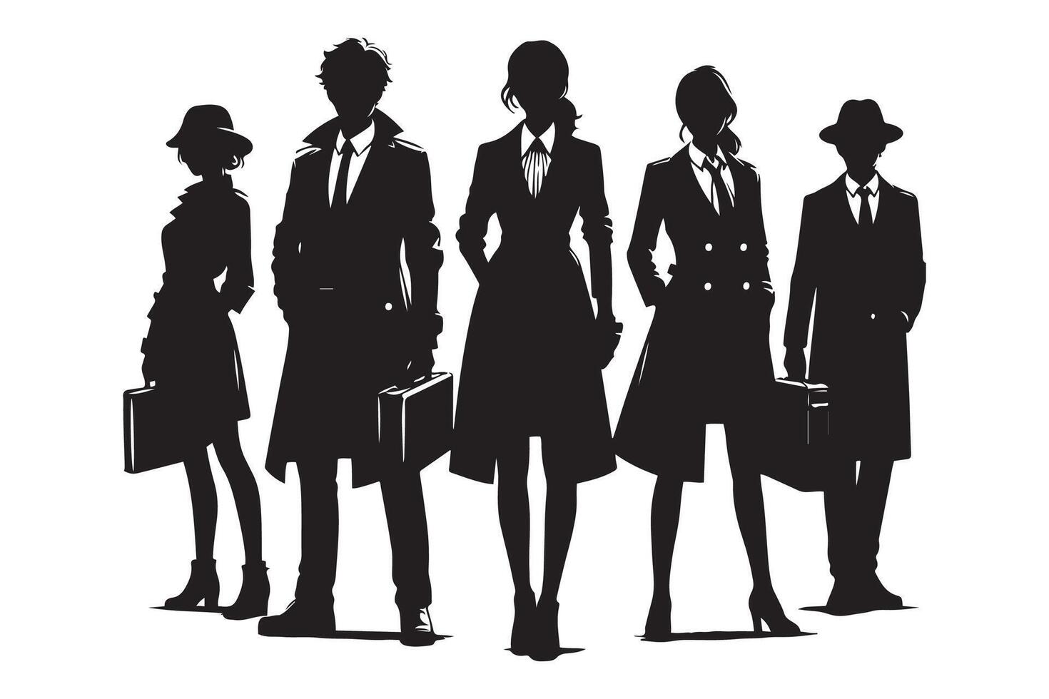 ai gegenereerd maffia silhouet vector, detective silhouet vector geïsoleerd Aan wit achtergrond