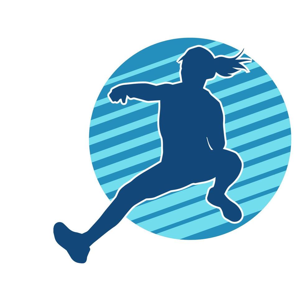 silhouet van slank vrouw aan het doen oefening. silhouet van een sportief vrouw aan het doen Sportschool training houding. vector