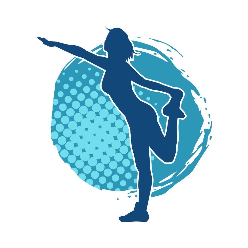 silhouet van slank vrouw aan het doen oefening. silhouet van een sportief vrouw aan het doen Sportschool training houding. vector