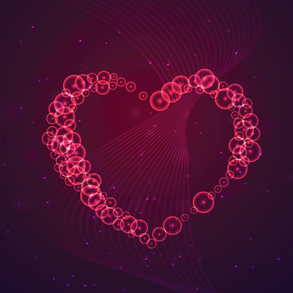 abstract gelukkig valentijnsdag dag rood harten door bubbels achtergrond ontwerp illustratie vector