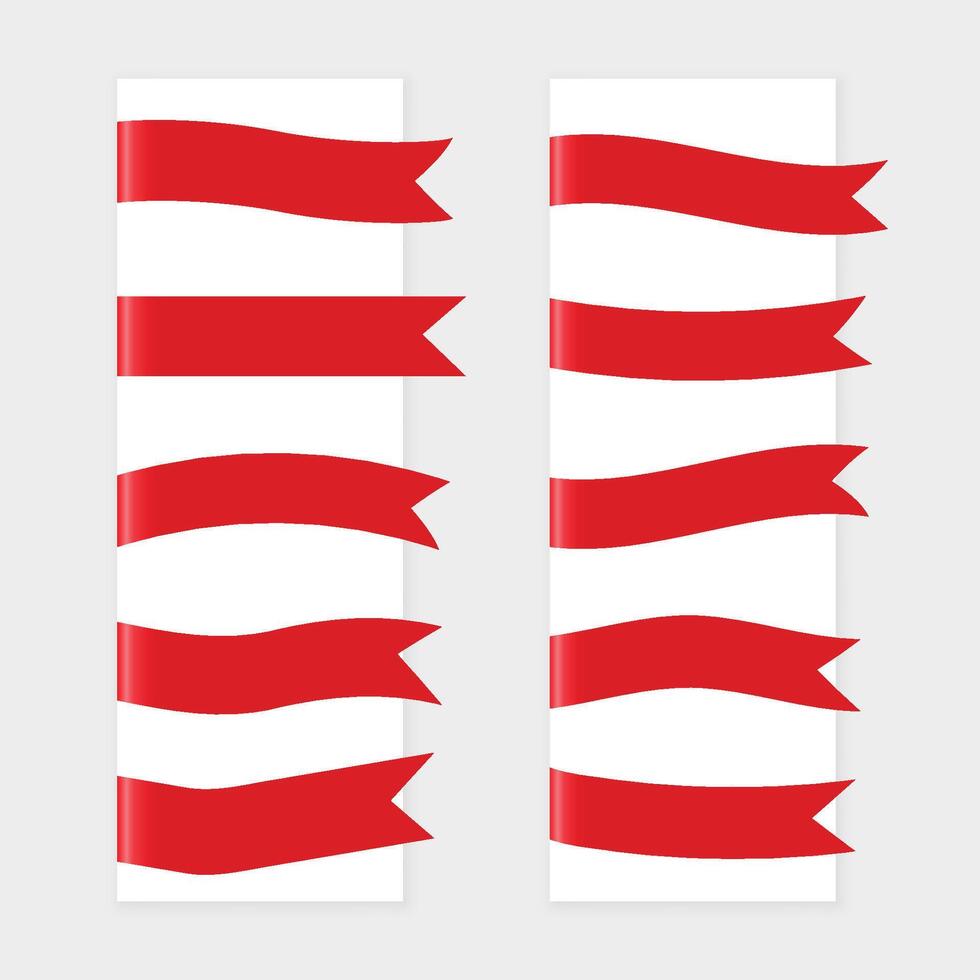 rood lint vlaggen reeks van tien vector