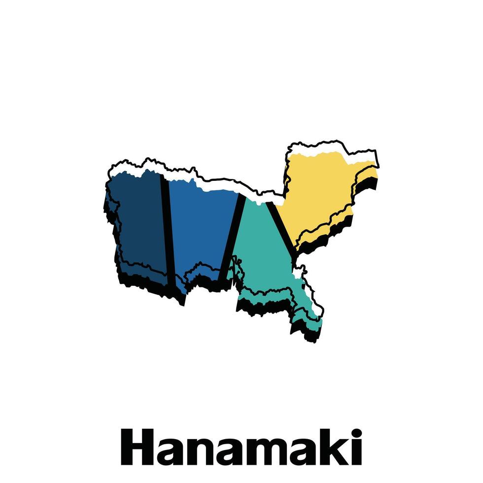 kaart van Hanamaki stad - Japan kaart en infographic van provincies, politiek kaarten van Japan, regio van Japan voor uw bedrijf vector