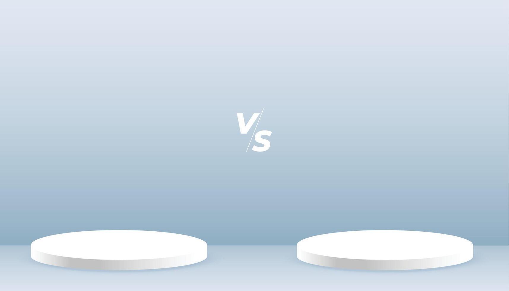 versus vs Product vergelijking banier met 3d podium platform vector