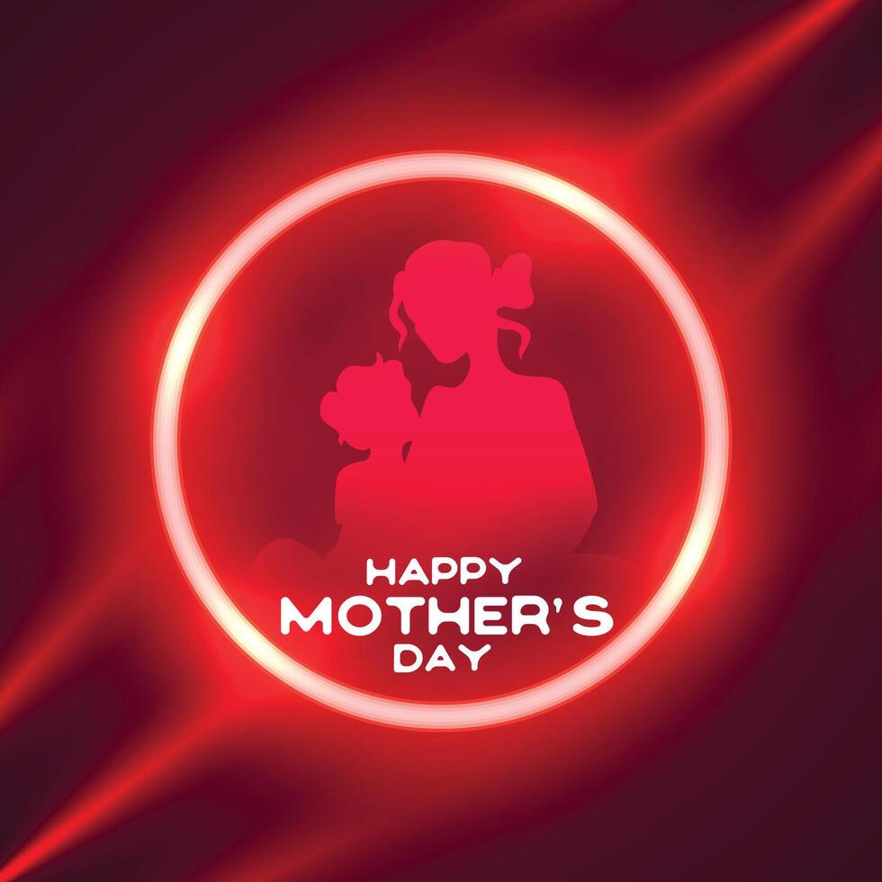 modern gelukkig moeders dag achtergrond met gloeiend licht effect vector