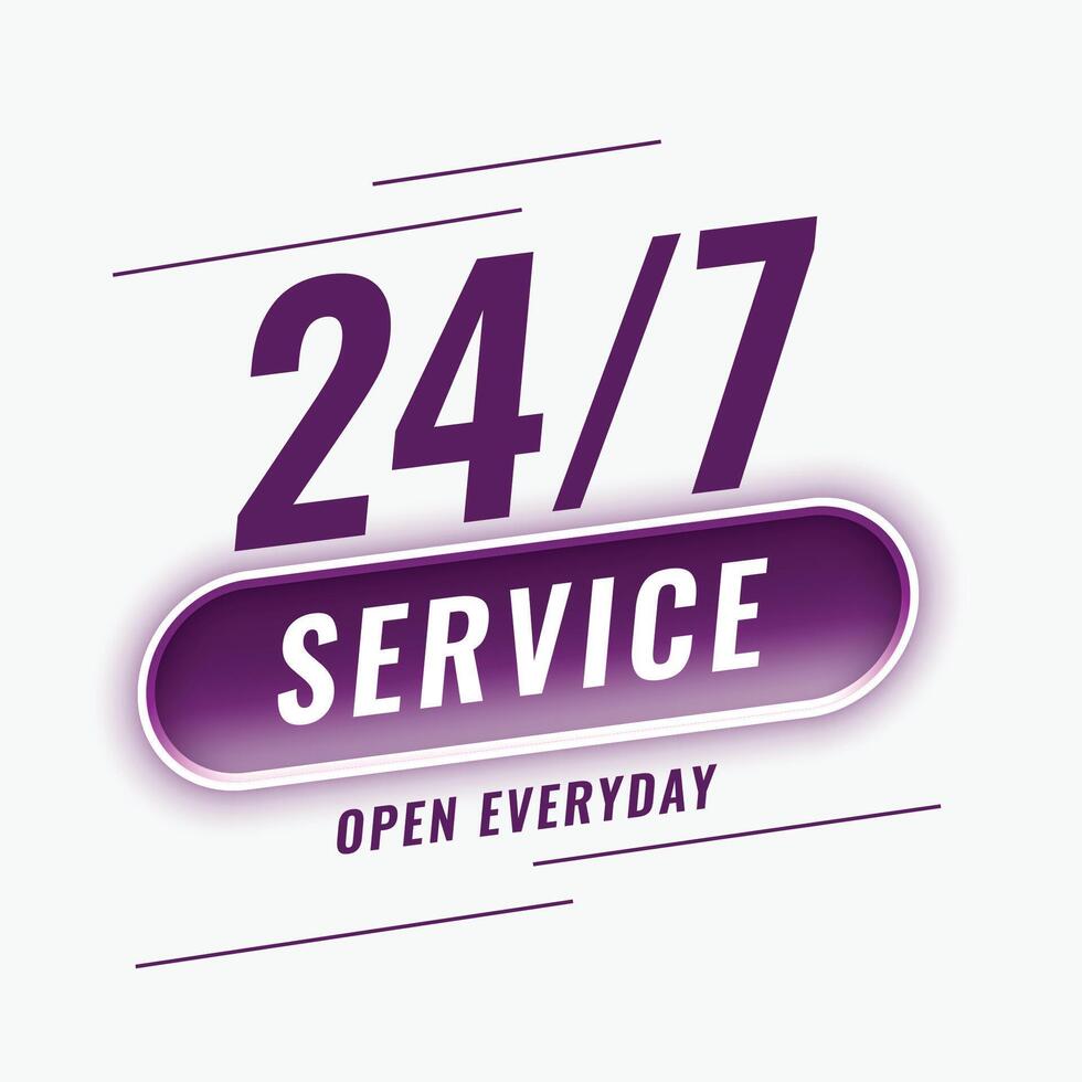 24-uurs service open elke dag achtergrond vector
