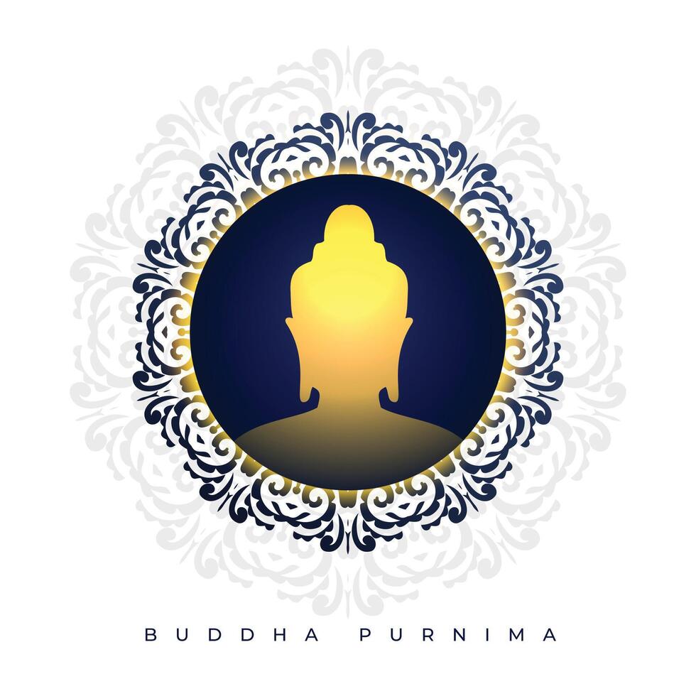 mooi Boeddha purnima feestelijk achtergrond voor aanbidden en toewijding vector