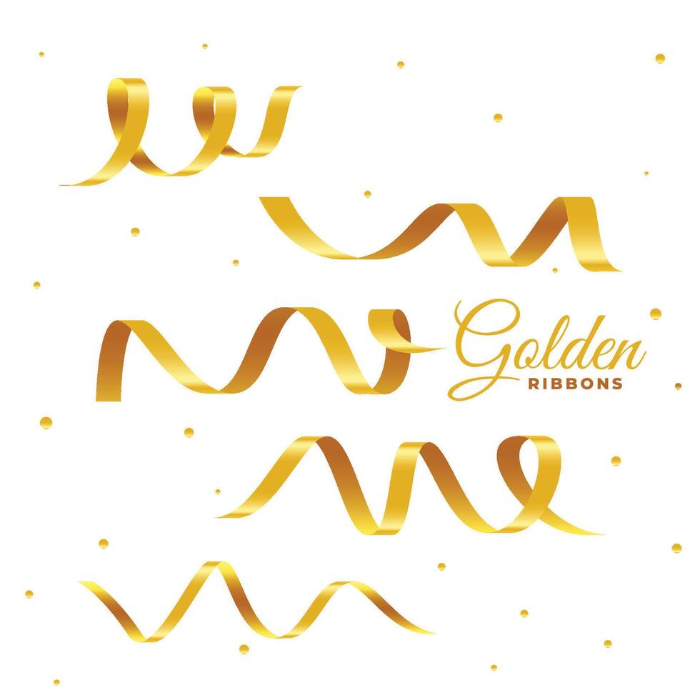 3d gouden lint confetti reeks vector