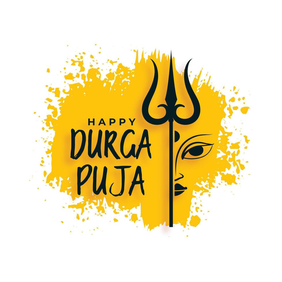 gelukkig durga pooja waterverf kaart ontwerp vector