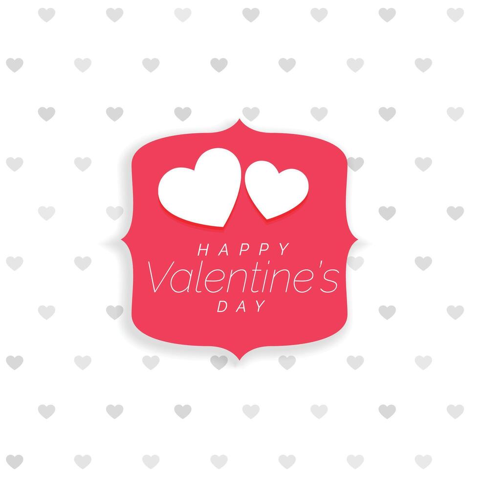 Valentijnsdag dag achtergrond met harten patroon en etiket vector