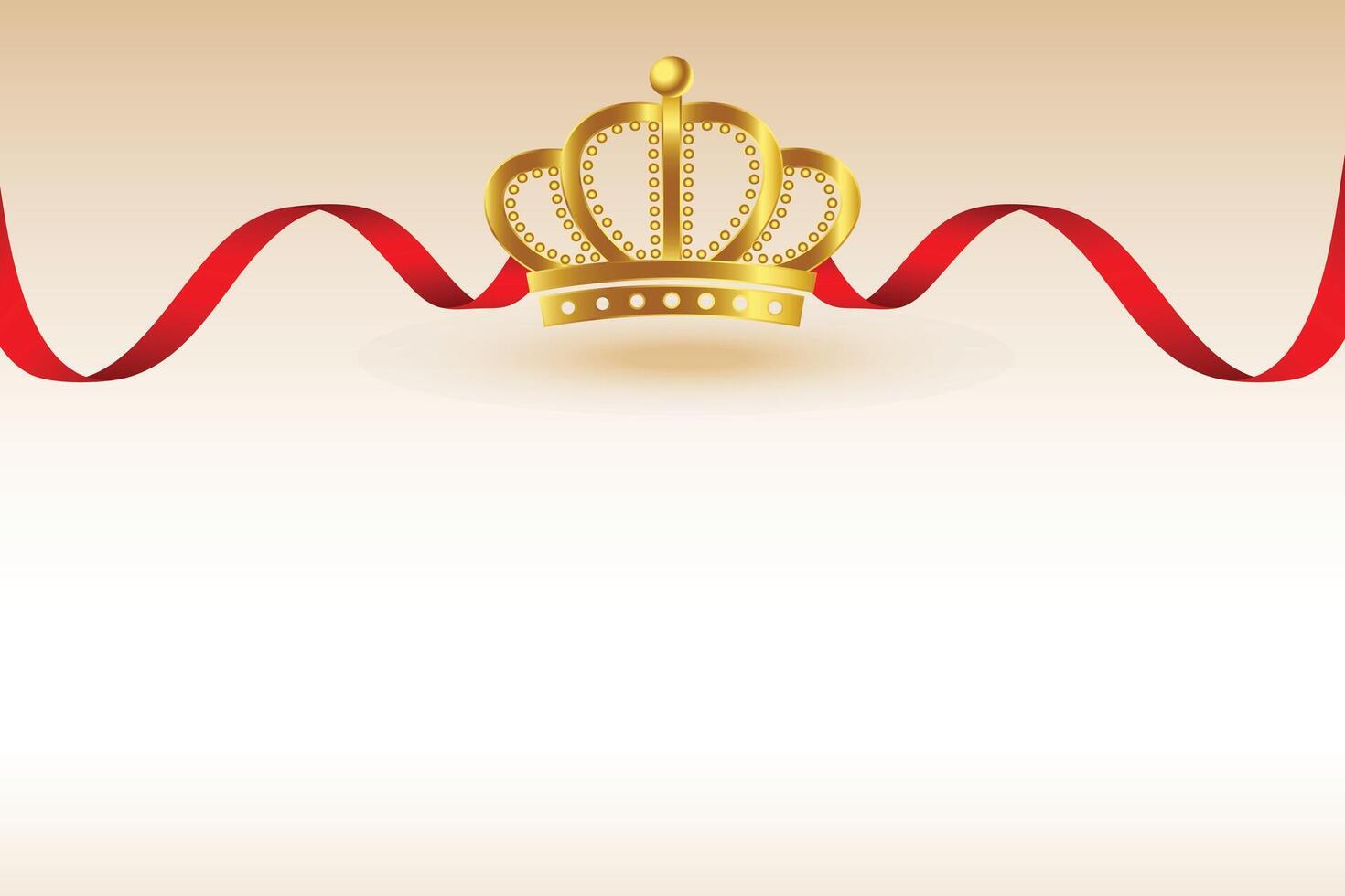 keizer gouden kroon achtergrond met rood lint voor Koninklijk ceremonie vector