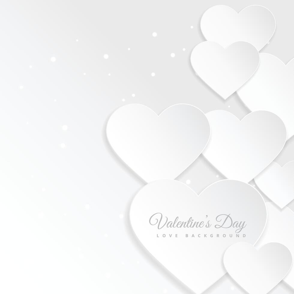 gelukkig valentijnsdag dag wit harten achtergrond abstract ontwerp illustratie vector