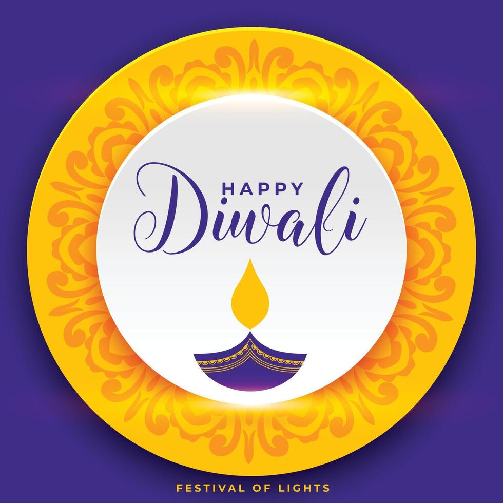 gelukkig diwali poster wensen kaart in lief kleuren vector