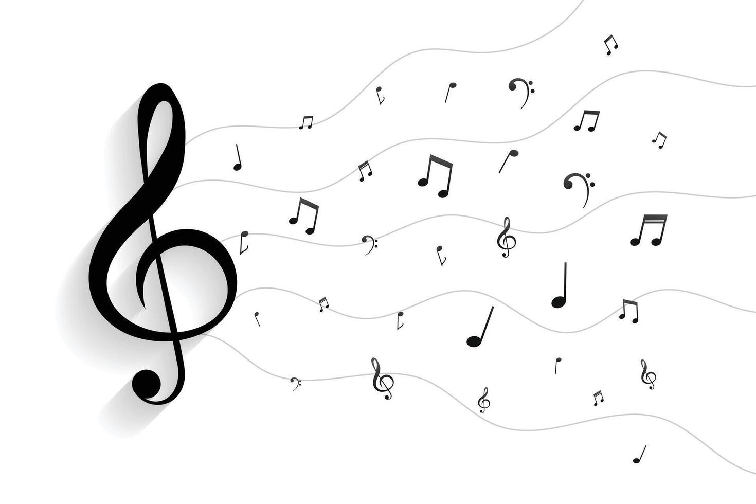 harmonie muziek- notatie achtergrond met sleutel teken vector