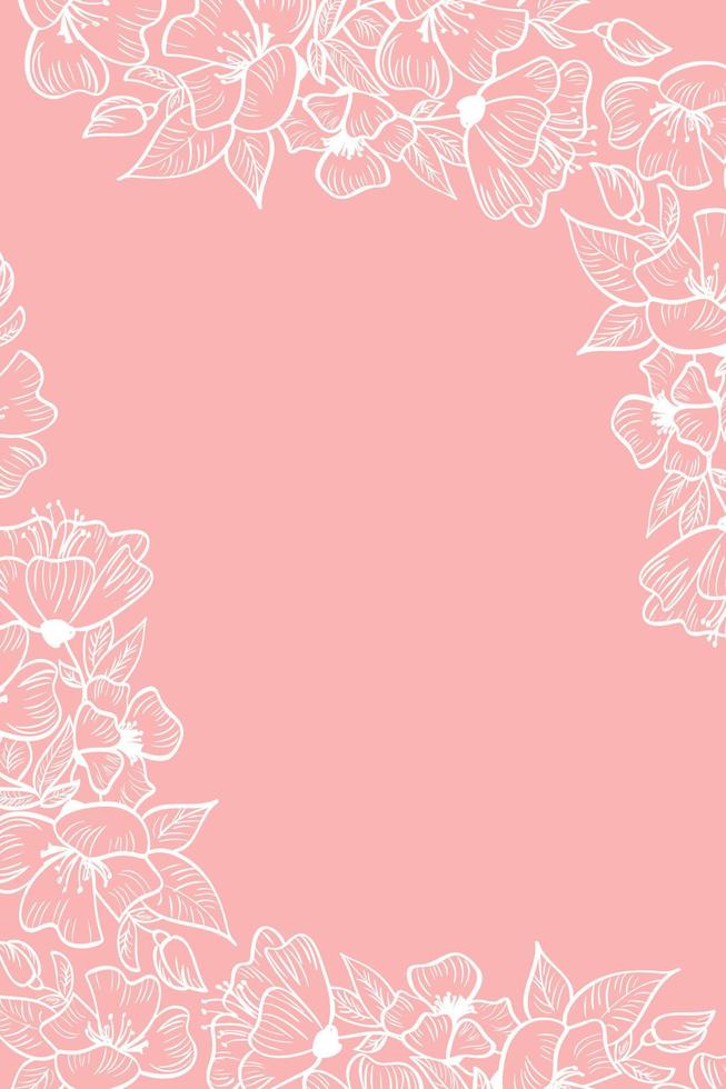 vector illustratie kaartsjabloon met koperen kleur bloem bloemen roze achtergrond voor sparen de datum, huwelijksuitnodiging