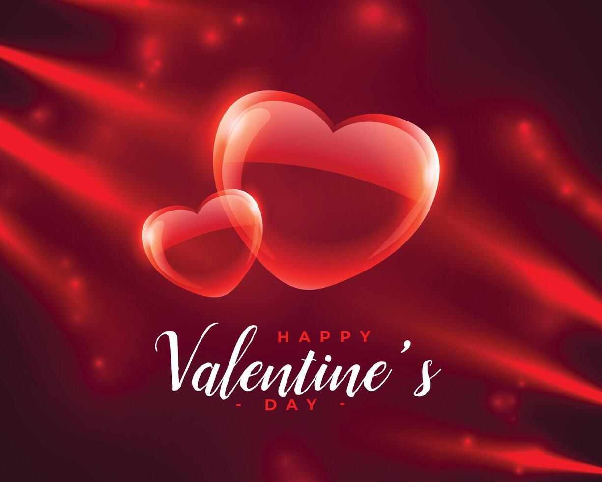 valentijnsdag dag glanzend liefde harten achtergrond met licht effect vector